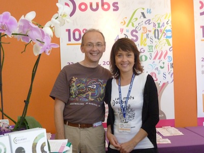 Frank Andriat avec Sophie Siega, responsable événementiel des MOTS DOUBS.
